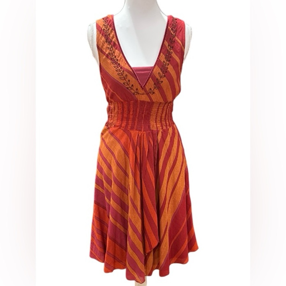Vintage Buffalo David Bitton Red and Orange Fit and Flare Dress